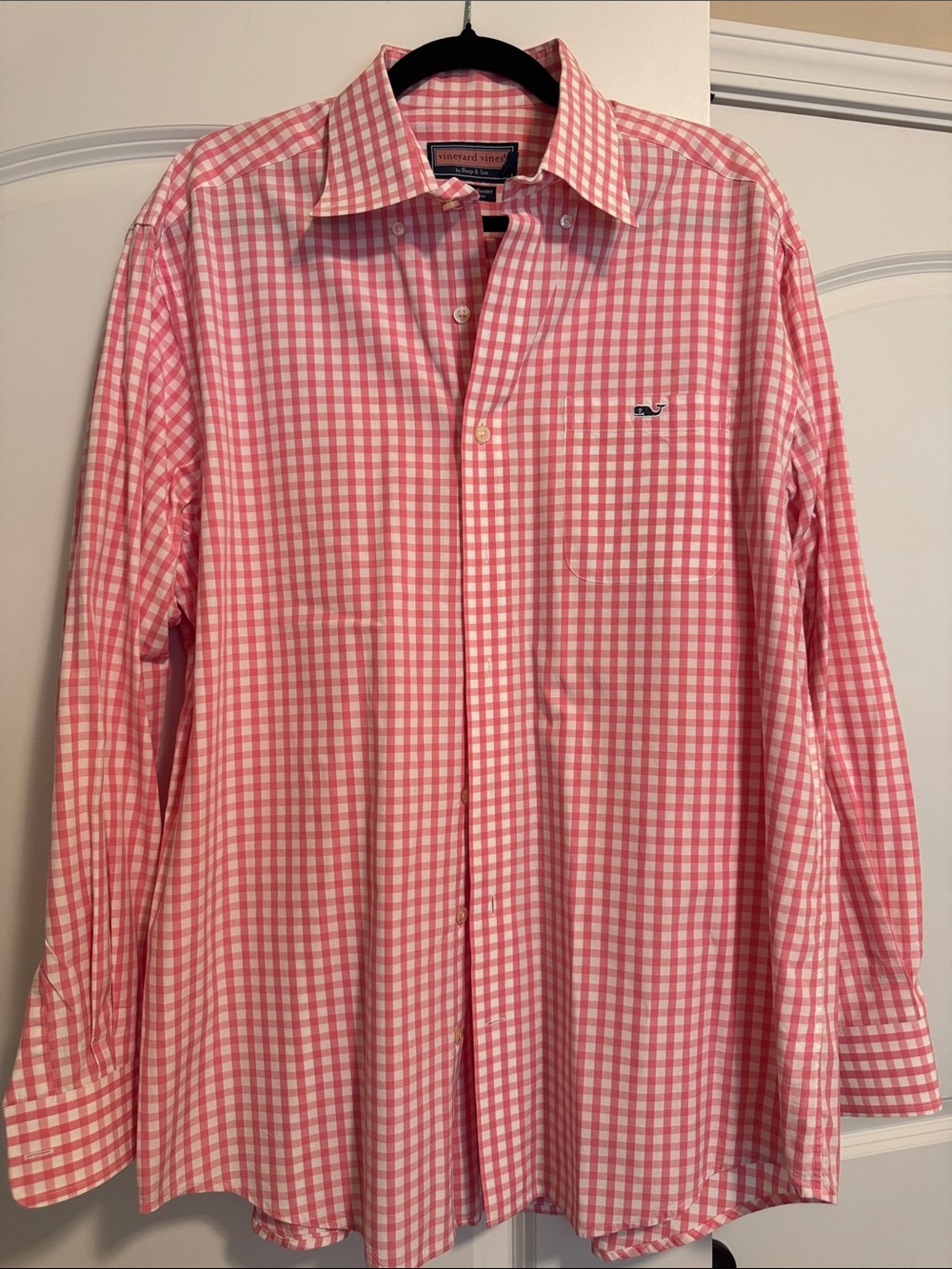 Vineyard Vines Pink and White Gingham Button-Down Shirt